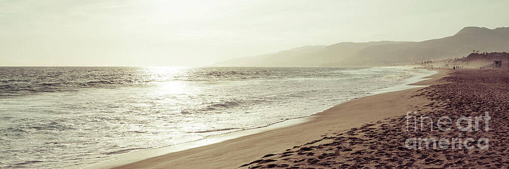 California Wall Art featuring the photograph Malibu California Zuma Beach Sunset Panorama Photo by Paul Velgos