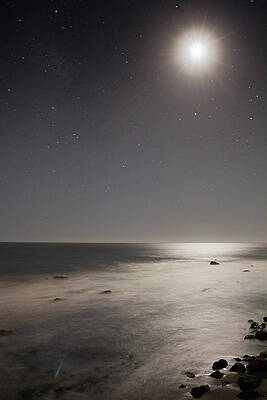 Surfing Wall Art featuring the photograph Malibu Moon by Web Browning