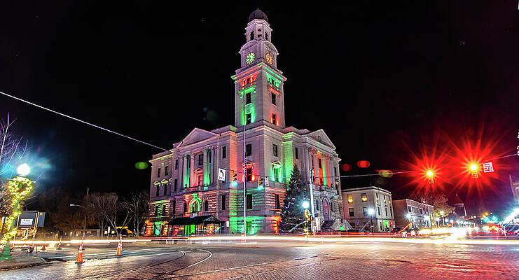 Ohio Wall Art featuring the photograph Marietta Ohio Christmas Courthouse by Jonny D