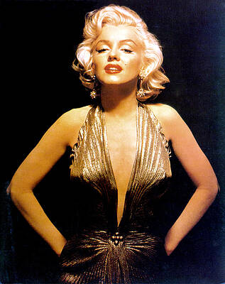 Marilyn Monroe in a Gold Dress Wall Art