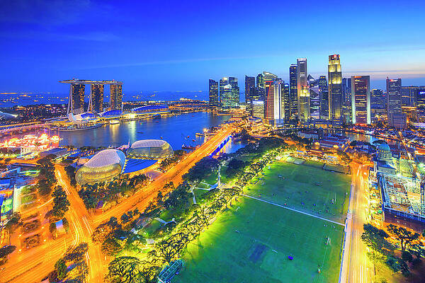 Beautiful Wall Art featuring the digital art Marina Bay, Singapore City by Maurizio Rellini