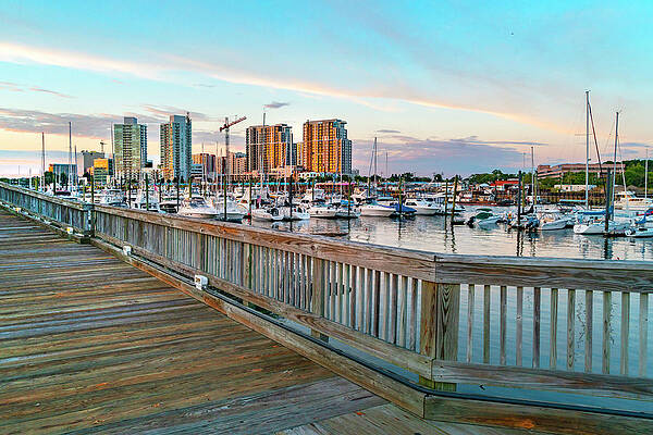 Sunset Digital Art - Marina, Stamford, Connecticut by Laura Zeid