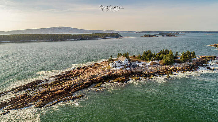Maine Photograph - Mark Island, Winter Harbor Light by Veterans Aerial Media LLC