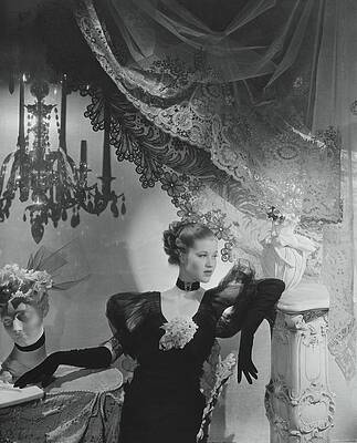 Wall Art featuring the photograph Mary Taylor Wearing A Chanel Gown by Cecil Beaton