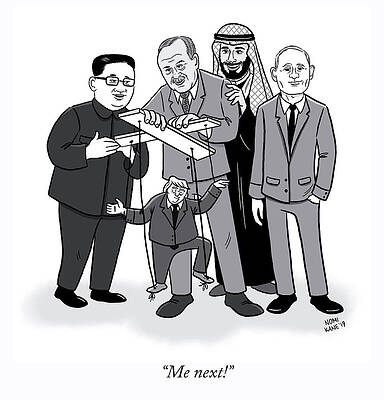 World Leaders as Puppeteers Drawing