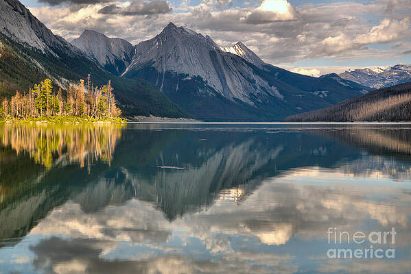 Wall Art featuring the photograph Medicine Lake Island Reflections by Adam Jewell