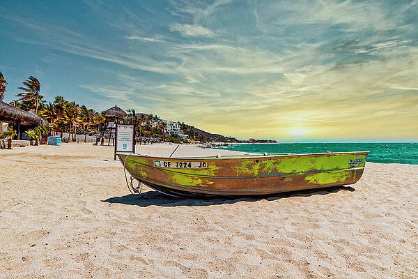 Boat Wall Art featuring the digital art Mexico, Baja California Sur, Los Barriles Beach by Claudia Uripos
