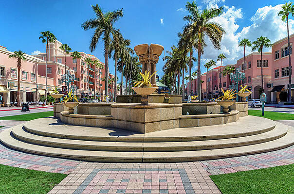 Day Wall Art featuring the digital art Mizner Park In Boca Raton, Fl by Glowcam