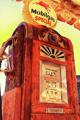 Wall Art featuring the photograph Mobilgas Special - Vintage Wayne Pump by Tatiana Travelways