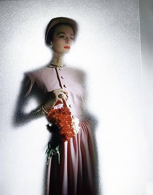 Wall Art featuring the photograph Model Behind Frosted Glass by Constantin Joffe