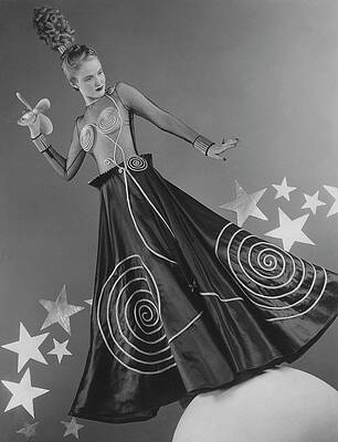 Wall Art featuring the photograph Model In A Futuristic Dress Imagined For The Year by Anton Bruehl