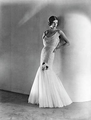 Wall Art featuring the photograph Model In Callot Mermaid Dress by George Hoyningen-Huene