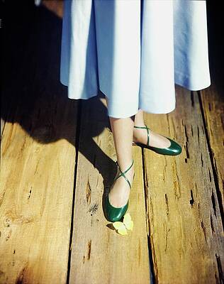 Butterfly Photograph - Model In Green Capezio Shoes by Horst P. Horst