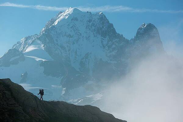Foggy Wall Art featuring the digital art Mont Blanc Mountain by Alfonso Della Corte