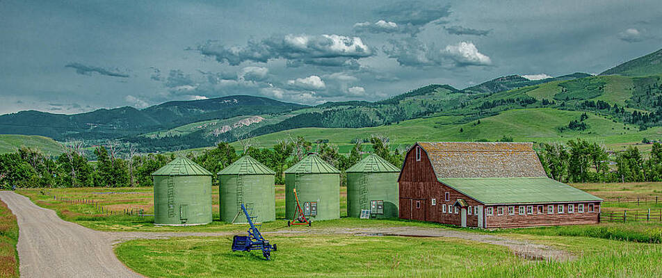 Country Photograph - Montana Farm Lands by Marcy Wielfaert