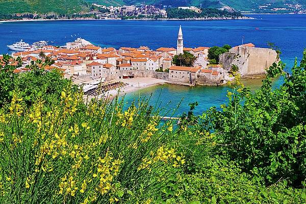 Coastal Wall Art featuring the digital art Montenegro, Budva, Mediterranean Sea, Adriatic Sea, Adriatic Coast, Old City Of Budva, Stari Grad by Tuul & Bruno Morandi