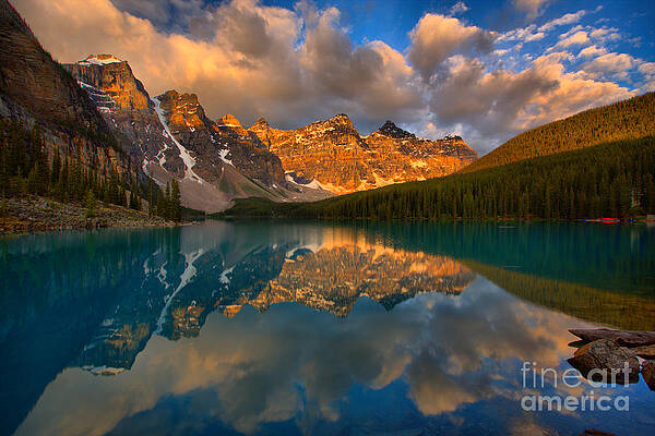 Sunrise Wall Art featuring the photograph Moraine Lake Summer Sunrise Glow by Adam Jewell