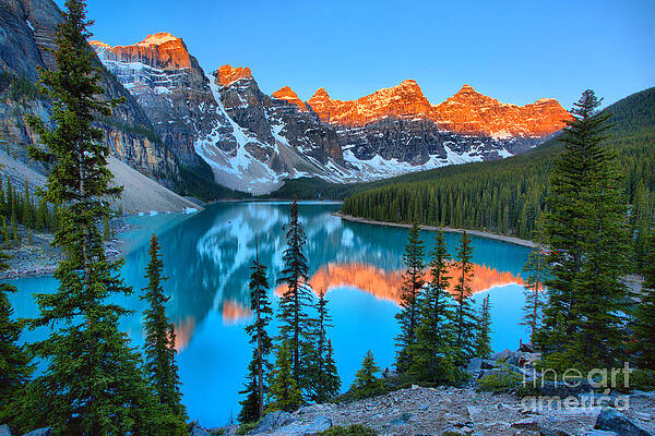 Sunrise Wall Art featuring the photograph Moraine Lake Spring 2019 Sunrise by Adam Jewell