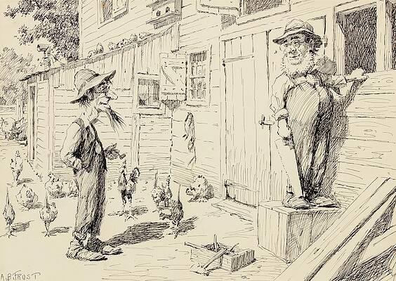 Chicken Painting - Mornin Hank! by Arthur Burdett Frost