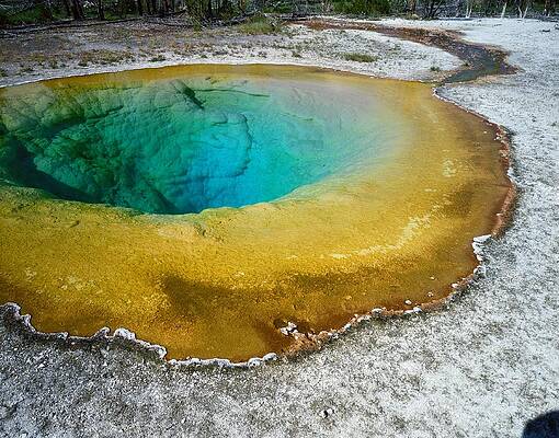 National Parks Wall Art featuring the digital art Morning Glory Pool, Yellowstone Np, Wy by Stefan Damm