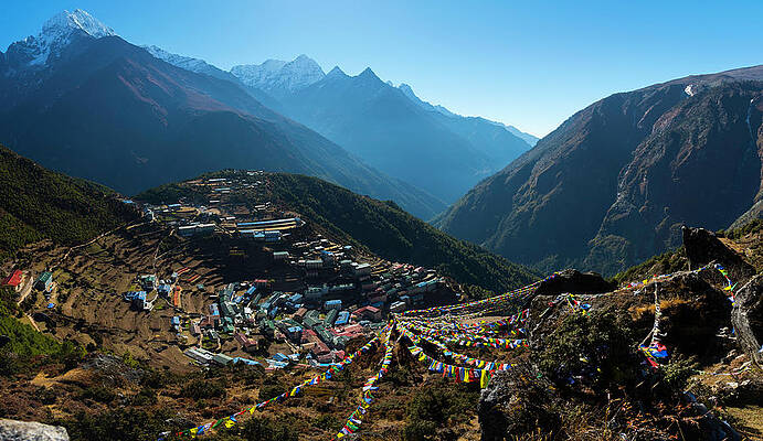 Wall Art featuring the photograph Morning Over Namche Bazaar by Owen Weber