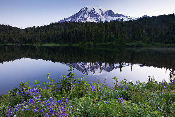 Serene Mountain Reflection at Sunset Wall Art