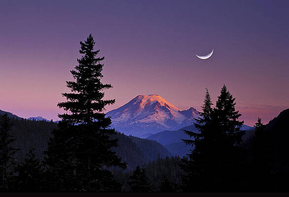 Mount Rainier at Twilight Digital Art