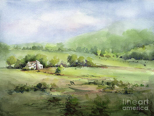 Wall Art featuring the painting Mountain Haze by Lois Blasberg
