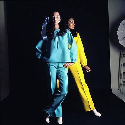 Wall Art featuring the photograph Moyra Swan And Carol La Brie Posing In A Studio by Bert Stern