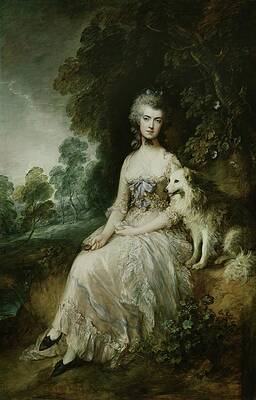 Dog Painting - Mrs Mary Robinson by Thomas Gainsborough