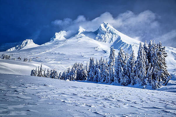 Oregon Photograph - Mt. Hood In Winter by Bruce Block