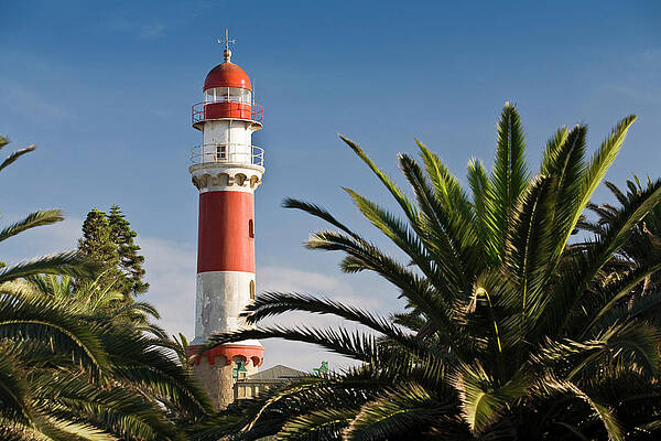 Lighthouse Wall Art featuring the digital art Namibia, Swakopmund Lighthouse by Rainer Mirau