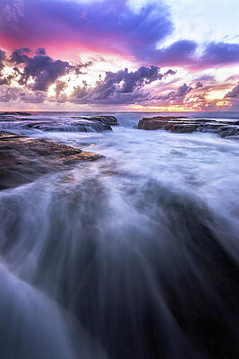 Wave Wall Art featuring the photograph Narrabeen Pinks by Monamifoto