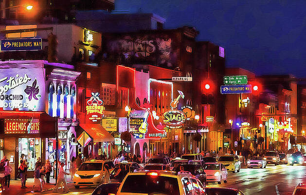 Vibrant Nashville Nightlife Wall Art