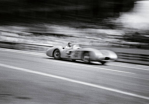 Classic Race Car Speeding on Track Wall Art