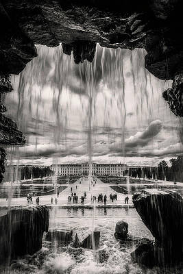 Waterfall Photograph - Neptune Fountain At Schonbrunn Palace by Owen Weber