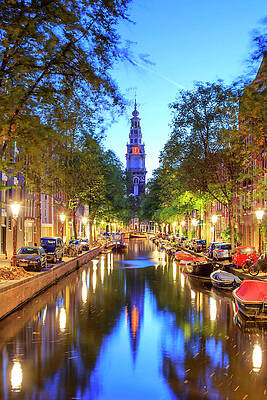 Country Wall Art featuring the digital art Netherlands, North Holland, Benelux, Amsterdam, Montelbaan Tower At Oude Schans by Maurizio Rellini