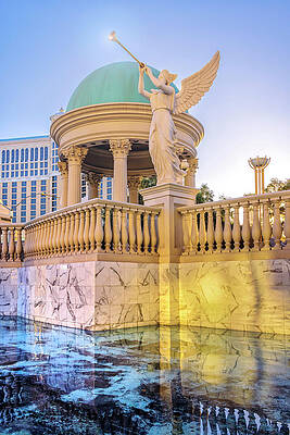 America Wall Art featuring the digital art Nevada, Las Vegas, Caesars Palace, Hotel & Casino, Dome And Angel. by Claudia Uripos