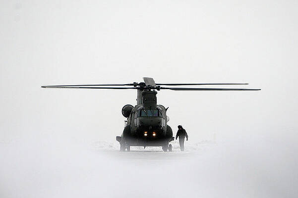 Wall Art featuring the photograph New Chinook Mk3 Helicopters Arrive At by Dan Kitwood