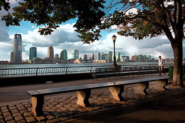 Hudson New York Wall Art featuring the digital art New Jersey Skyline & Hudson River by Anna Serrano