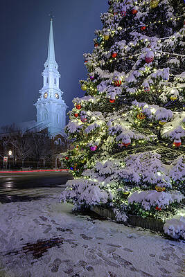 Wall Art featuring the photograph New Snow For Christmas by Jeff Sinon