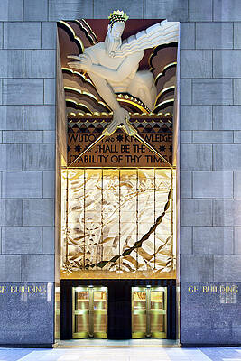 U S Wall Art featuring the digital art New York City, Ge (rca) Building by Massimo Ripani