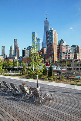Hudson New York Wall Art featuring the digital art New York City, Manhattan, Hudson River Park, Tribeca, Pier 26 by Lumiere