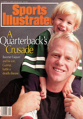 Boomer Esiason and Son on Magazine Cover Photograph