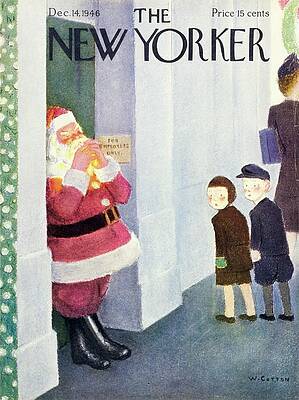 Santa Hiding from Children Wall Art