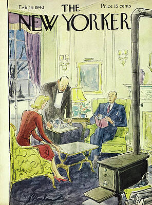 Elegant Wall Art featuring the painting New Yorker February 13 1943 by Perry Barlow