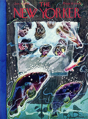 Sea Life Wall Art featuring the painting New Yorker January 19, 1946 by Garrett Price