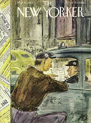 Taxi Fare Dispute in Vintage New York Painting
