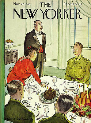 Candle Wall Art featuring the painting New Yorker November 27, 1943 by Helene E Hokinson