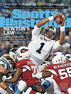 Cam Newton in Action during Football Game Photograph